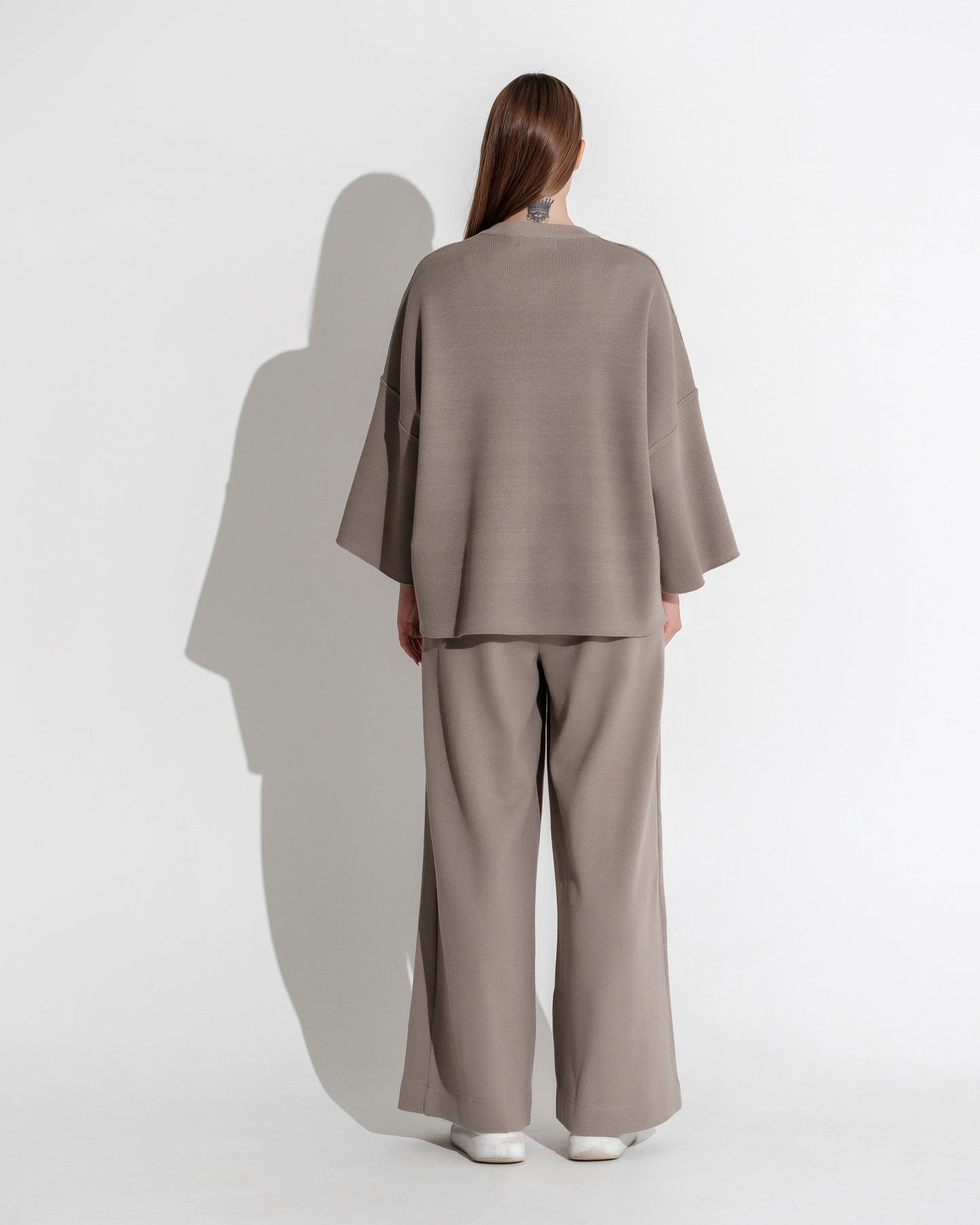 ZIPPED OVERSIZED JACKET TAUPE COL
