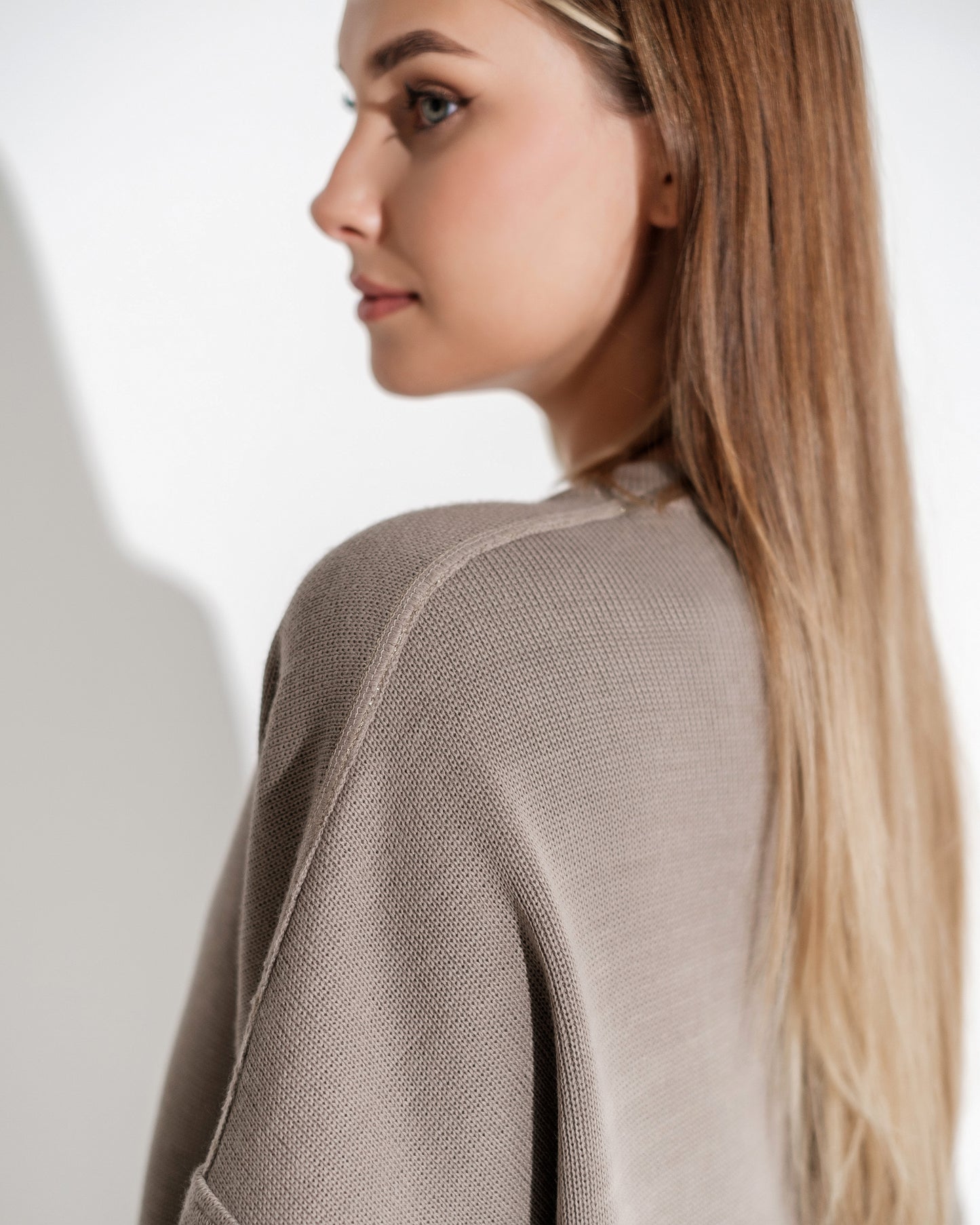 ZIPPED OVERSIZED JACKET TAUPE COL